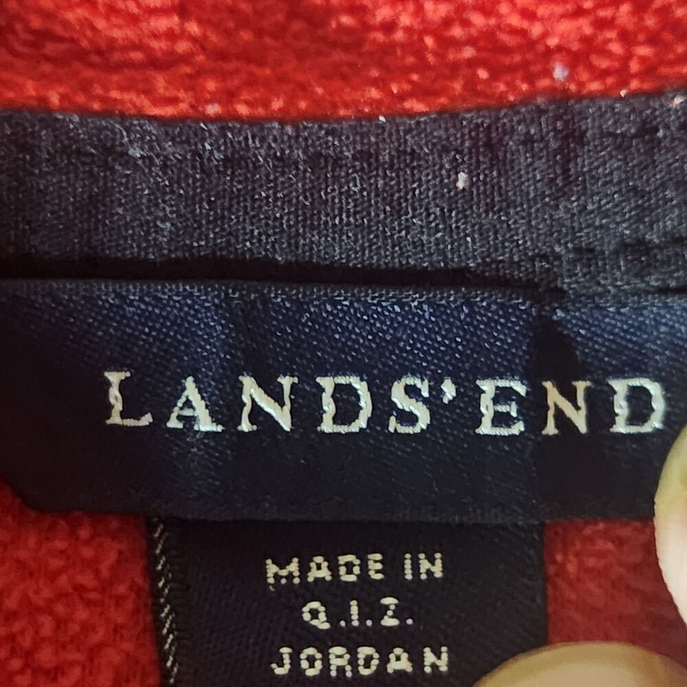 Lands’ End Red Fleece Quarter Zip Pullover Jacket Women’s Size L - Picture 7 of 10